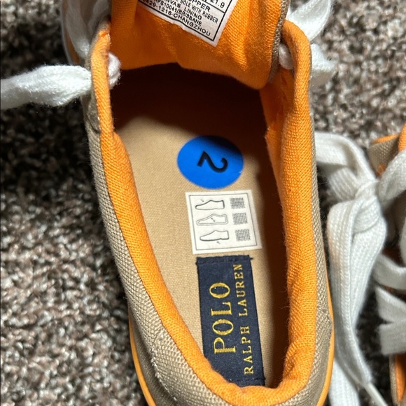 Polo by Ralph Lauren Kids Tan and Orange Sneakers (NWOT) - Picture 9 of 10